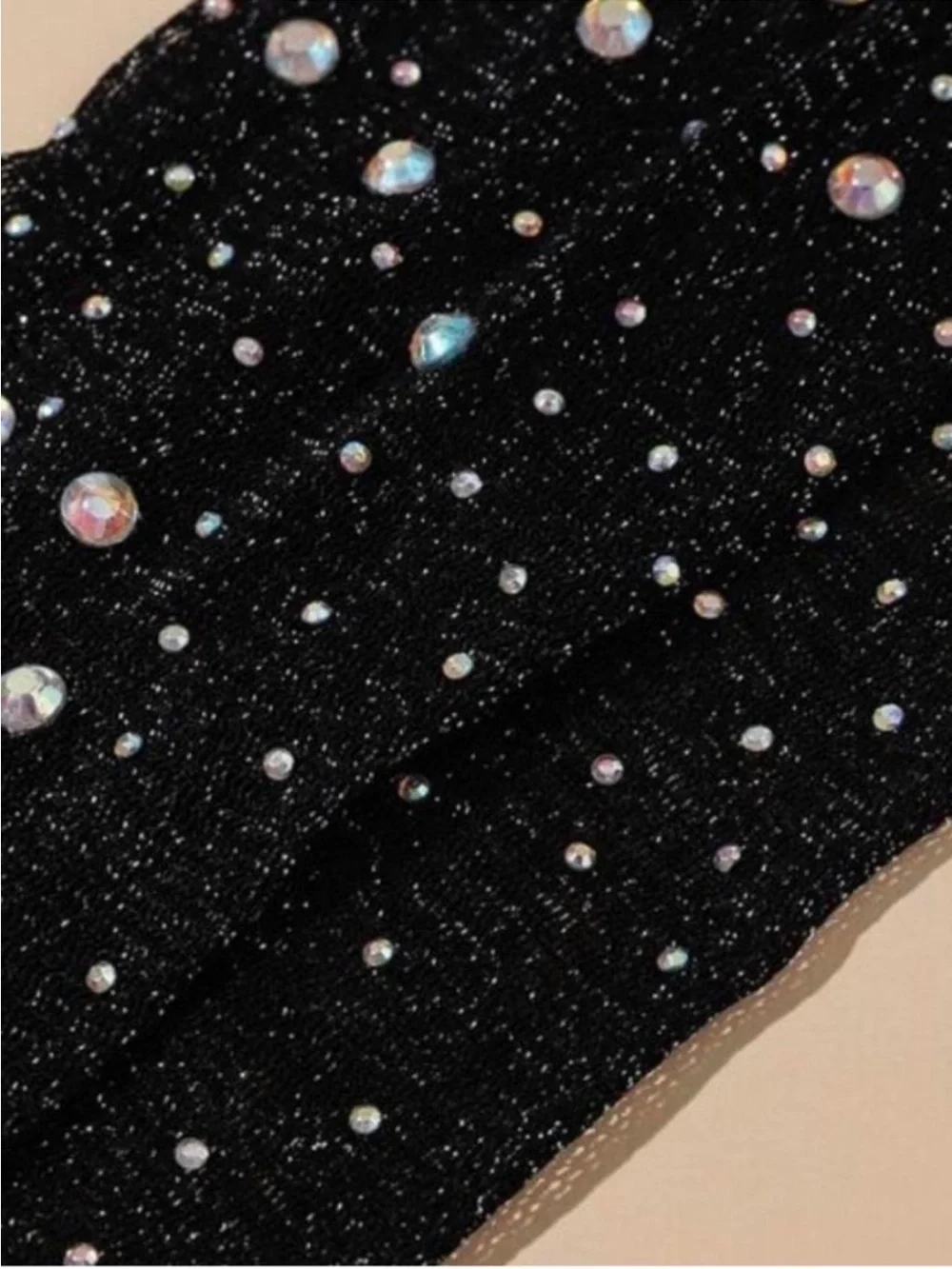 Sheer Black Pearl-Embellished Arm Sleeves - Women Accessories